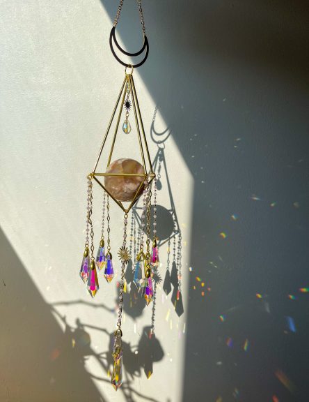 Suncatcher, Suncatchers, Manifesteren, Manifestatie, Edelstenen, Kristallen, Gemstones, Crystals, Bloemagaat, Flower Agate